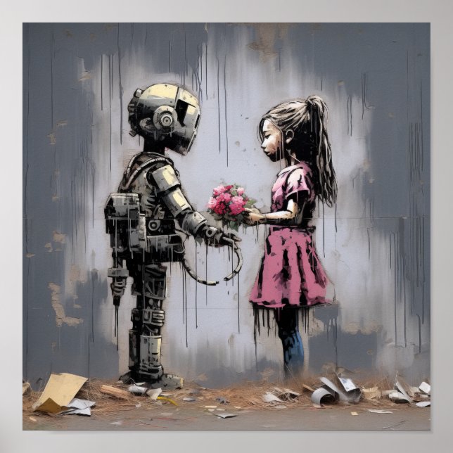 Urban Art Delight: Banksy Street Art med R Poster (Framsidan)