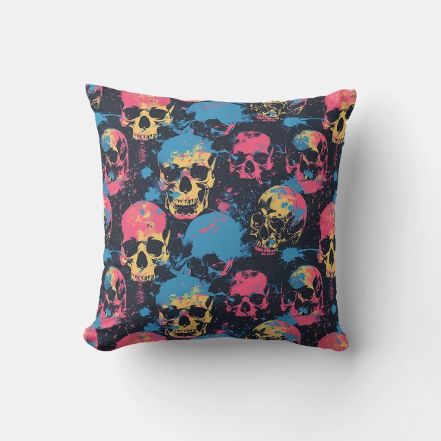 Urban Art Skull Pillow Design A46 Kudde (Framsida)
