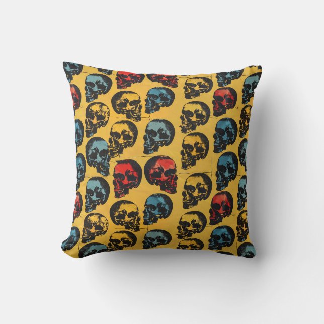 Urban Art Skull Pillow Design, Cojín B46 Kudde (Framsida)