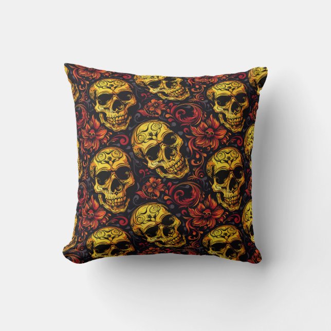 Urban Art Skull Pillow Design, Cojín B48 Kudde (Framsida)