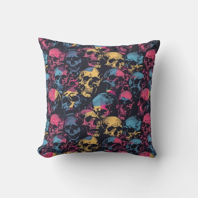 Urban Art Skull Pillow Design, Cojín B49 Kudde (Framsida)