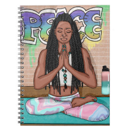 Urban Art | Söt Woman do Meditation Anteckningsbok