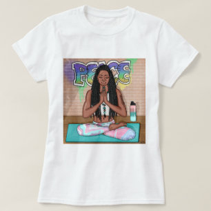 Urban Art Söt Woman do Meditation T Shirt