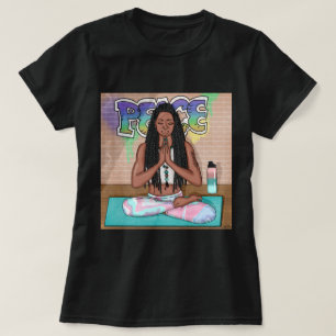 Urban Art Söt Woman do Meditation T Shirt