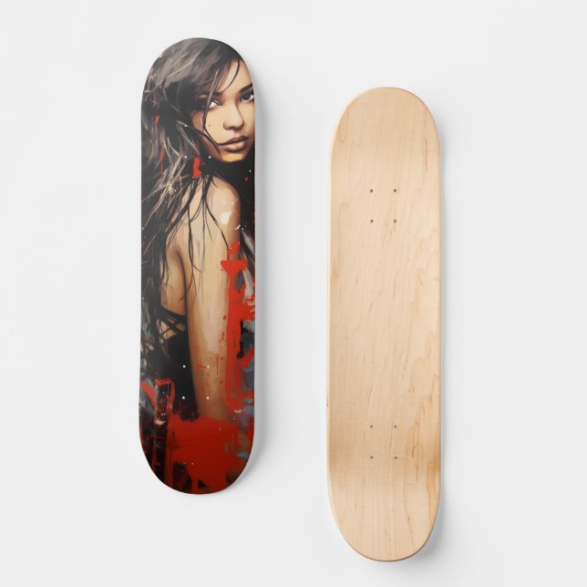 Urban Art Woman Mini Skateboard Bräda 18,5 Cm (Framsida)