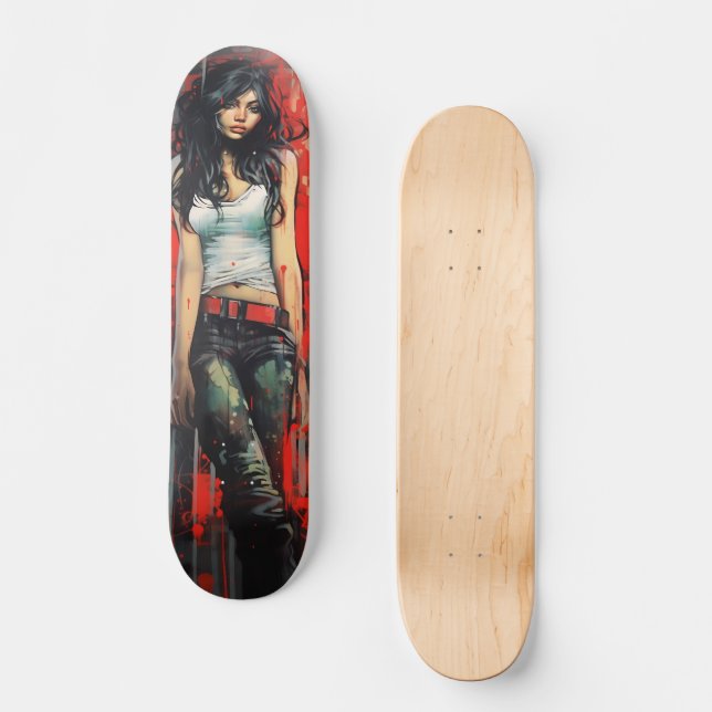 Urban Art Woman Mini Skateboard Bräda 18,5 Cm (Framsida)