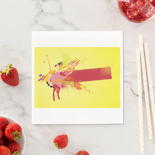 Urban Banner Red Gult Napkins Pappersservett