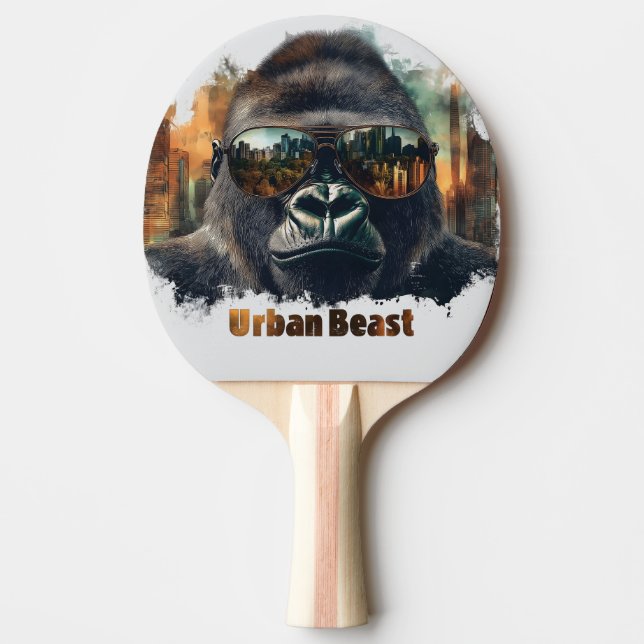 Urban Beast Gorilla med Sunglasses Pingisracket (Framsidan)