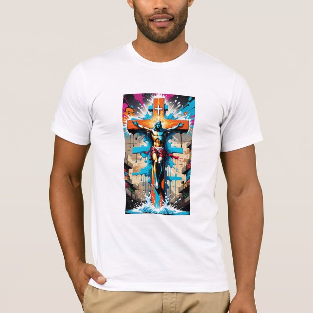Urban Believer: Graffiti Religiösa Skriv ut T-shir T Shirt (Framsida)