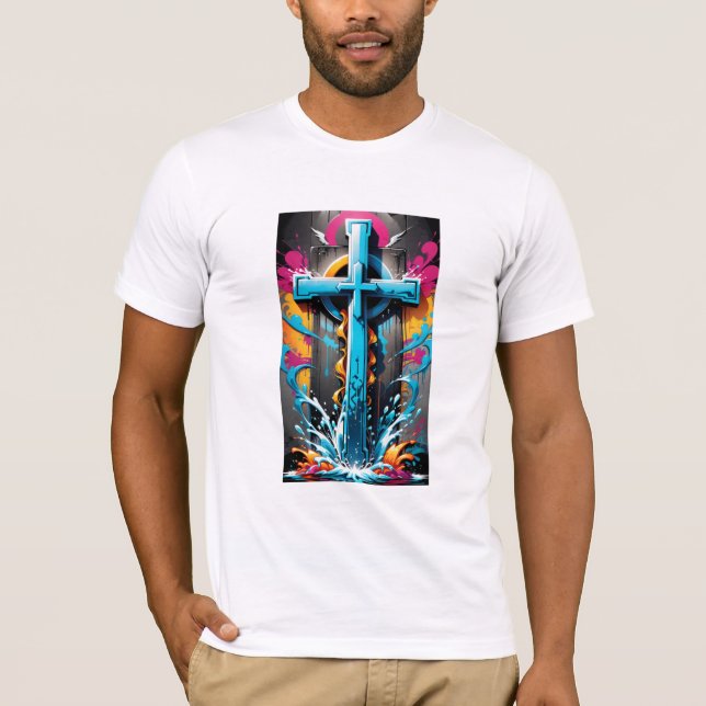 Urban Believer: Graffiti Religiösa Skriv ut T-shir T Shirt (Framsida)
