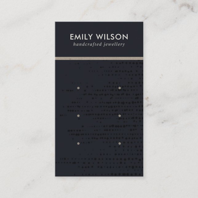 URBAN BLACK KRAFT DOTS 3 STUD EARRING VISNING CARD VISITKORT (Framsida)