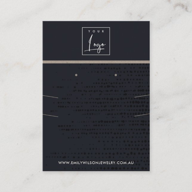 URBAN BLACK KRAFT DOTS NECKLACE EARRING VISNING VISITKORT (Framsida)