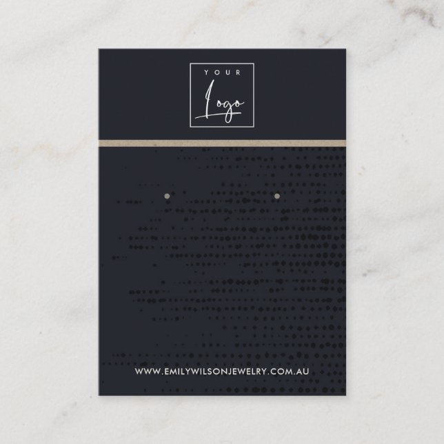 URBAN BLACK KRAFT DOTS STUD EARRING VISNING CARD VISITKORT (Framsida)