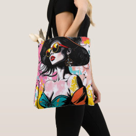 Urban Bloom Silhouette Tote Bag🌸✨ Tygkasse