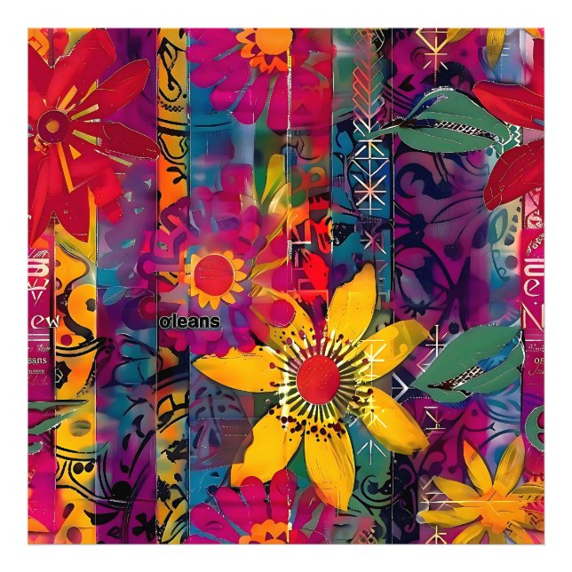 Urban Bloom Vivid Graffiti Flower Explosio Poster (Framsidan)