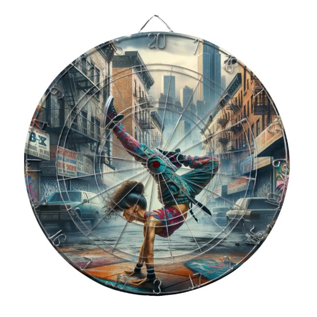 Urban Breakdance Gatukonst NYC Design Darttavla (Framsidan)