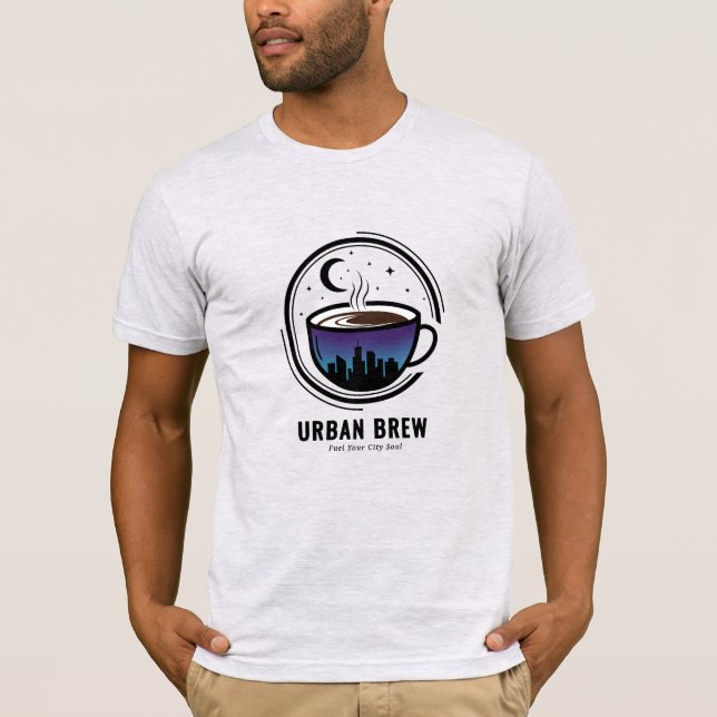 Urban Brew City Skyline Coffee T Shirt (Framsida)