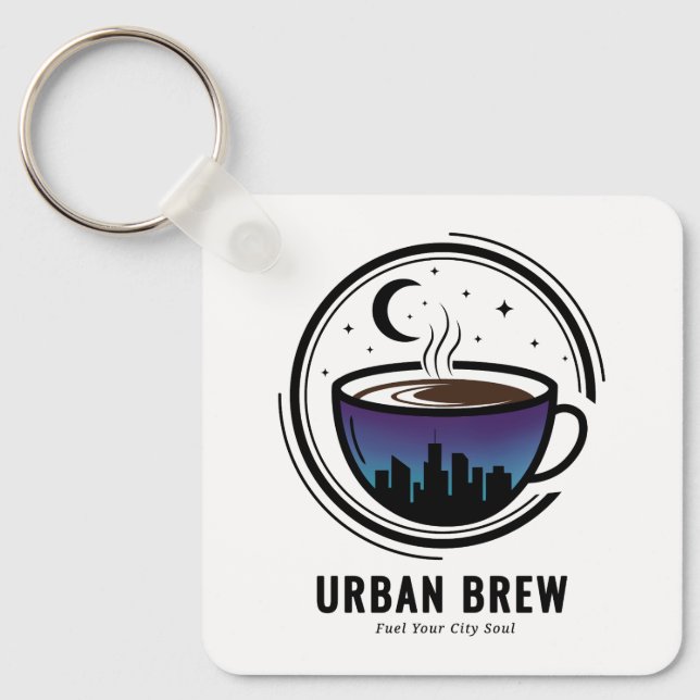 Urban Brew City Skyline Kaffe Nyckelring (Framsida)