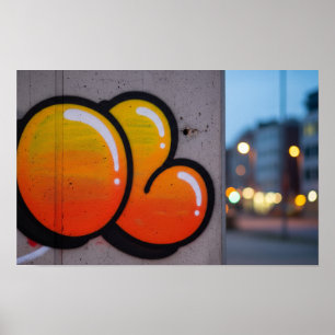 Urban Bubble-Stil Graffiti Poster