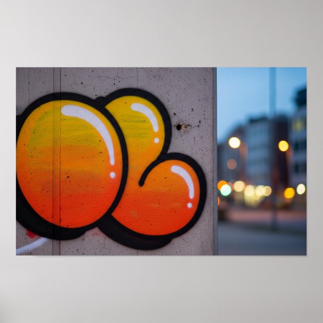 Urban Bubble-Stil Graffiti Poster (Framsidan)