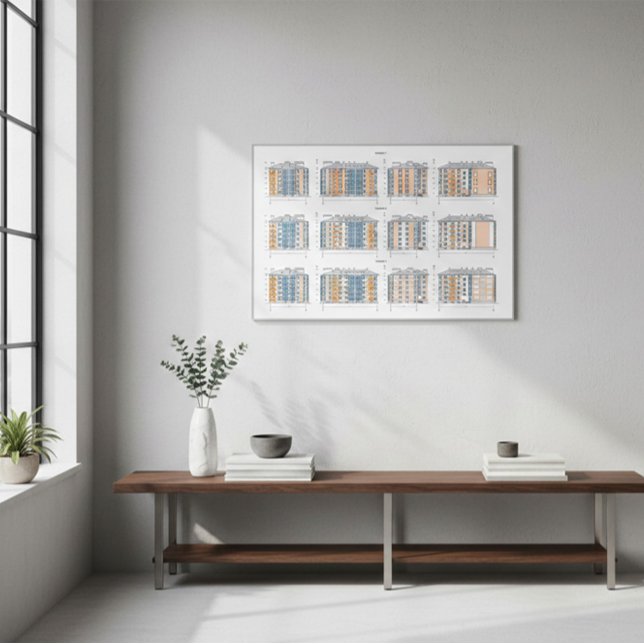 Urban Building Blueprint Wall Art Poster (Skapare uppladdad)