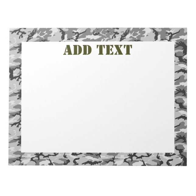 Urban Camouflage Mönster - Black & Grått Anteckningsblock (Framsida)