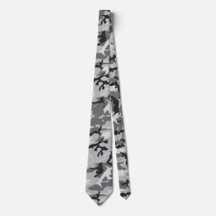 Urban Camouflage Mönster - Black & Grått Neck Tie Slips