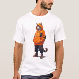 Urban Cat Vibes - Futuristiska Streetwear Design T Shirt