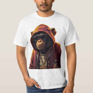 Urban Chimp – Cool Chimpanzee with Hoodie and Gold T Shirt
