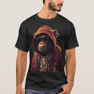 Urban Chimp – Cool Chimpanzee with Hoodie and Gold T Shirt