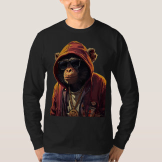 Urban Chimp – Cool Chimpanzee with Hoodie and Gold T Shirt