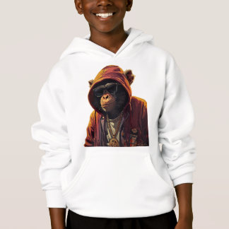 Urban Chimp – Cool Schimpans med Hoodie och Guld T Shirt