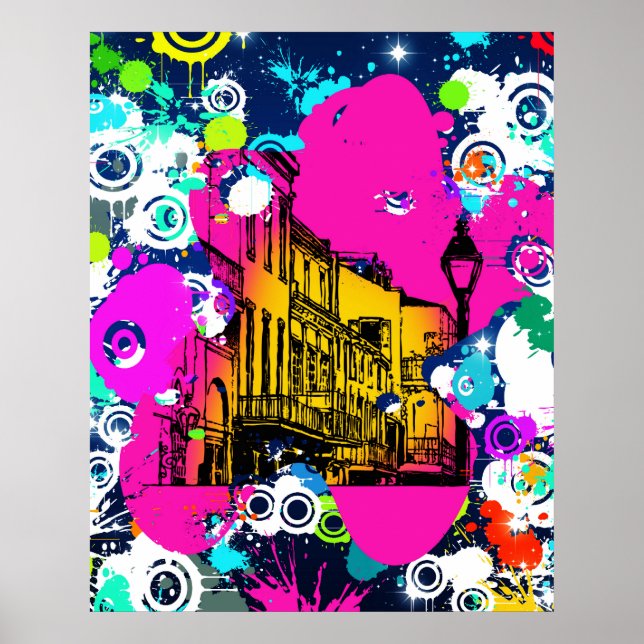 Urban city graffiti-färgstänk designad med färg poster (Framsidan)