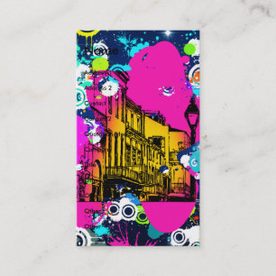 Urban city graffiti-färgstänk designad med färg visitkort