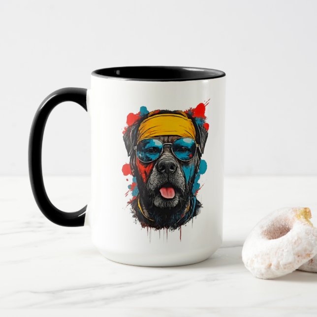 Urban Cool Rottweiler Splatter Mugg (Med munk)
