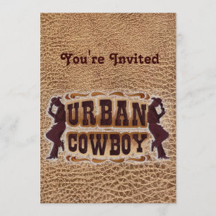 Urban Cowboy med Westernare verktyg Inbjudningar