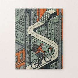 Urban cykelkurir Stad Pussel