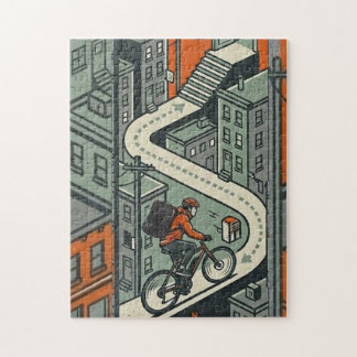 Urban cykelkurir Stad Pussel
