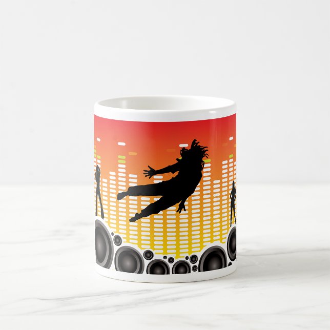 Urban dansfest Silhuett med högtalare Kaffemugg (Skapare uppladdad)