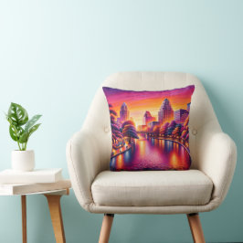 "Urban Dawn: San Antonio Riverpromenare" Kudde