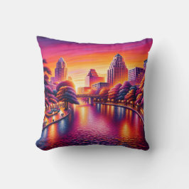 "Urban Dawn: San Antonio Riverpromenare" Kudde