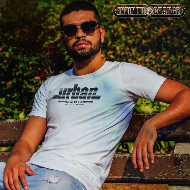 URBAN DENIM | Denim Typografi | Appliqué-effekt | T Shirt (Skapare uppladdad)