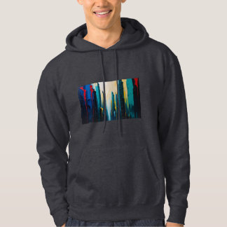 Urban Drip – Abstrakt Stadssilhuett T-shirt Hoodie