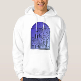 Urban dröm - Porträtt och stadslandskap i en linje Hoodie