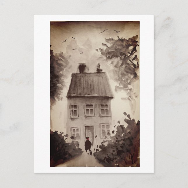 Urban Dwellers Watercolor Art Art-vykort Vykort (Framsida)