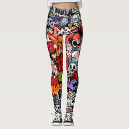 Urban dynamic street Art Graffiti art mönster Leggings