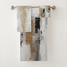 Urban Elegance: Abstrakt Fusion B & W & Guld