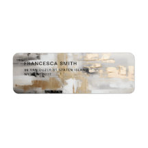 Urban Elegance: Abstrakt Fusion B & W & Guld