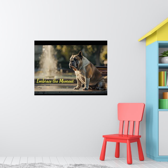 Urban Elegance: English Bulldog in the Park Poster (Barnkammare 1)