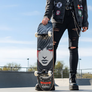 Urban Emo Cyberpunk Flicka Anime Skateboarddäck Mini Skateboard Bräda 18,5 Cm